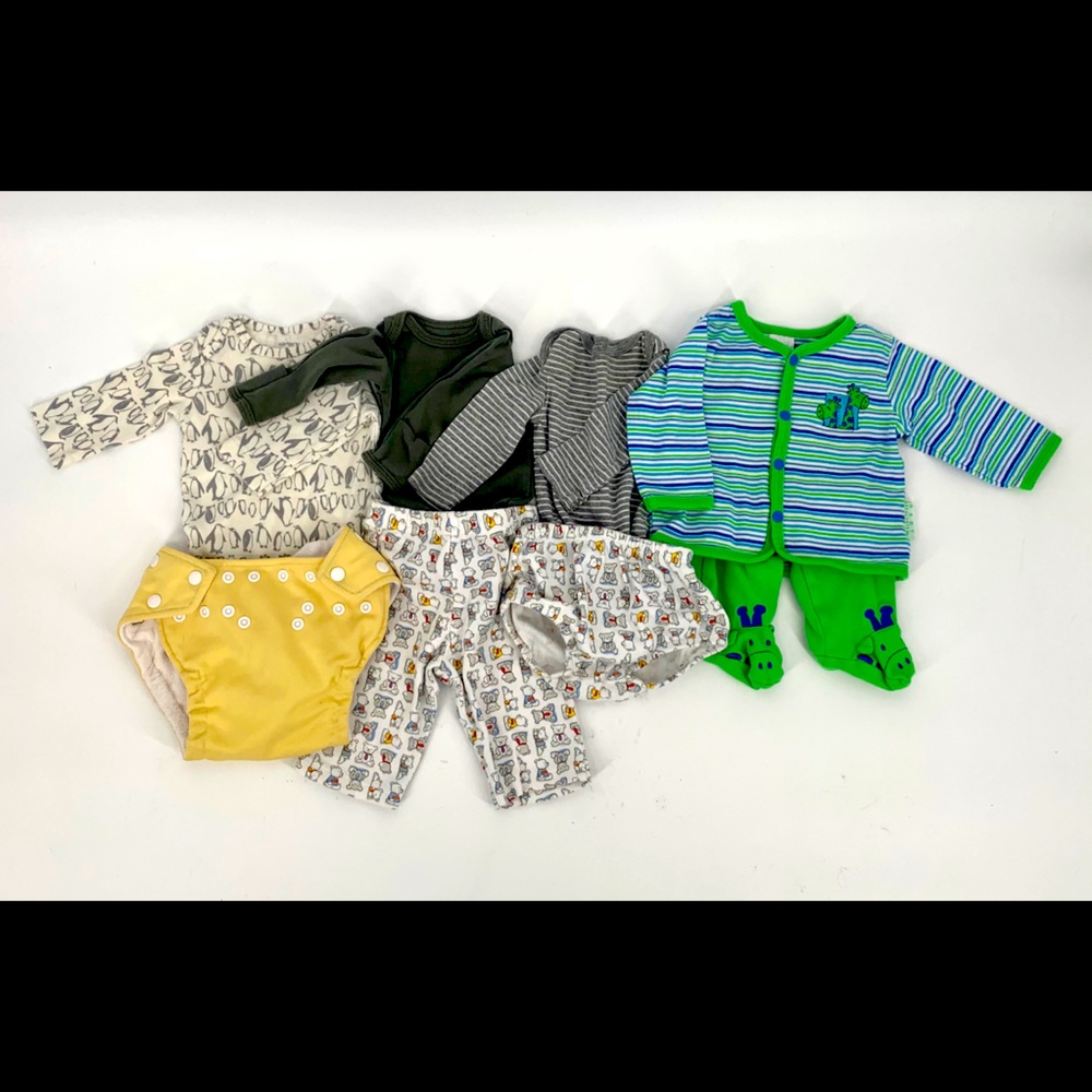 Lot 4 newborn baby boy Carter’s Circo Fuzzibunz - Picture 1 of 10